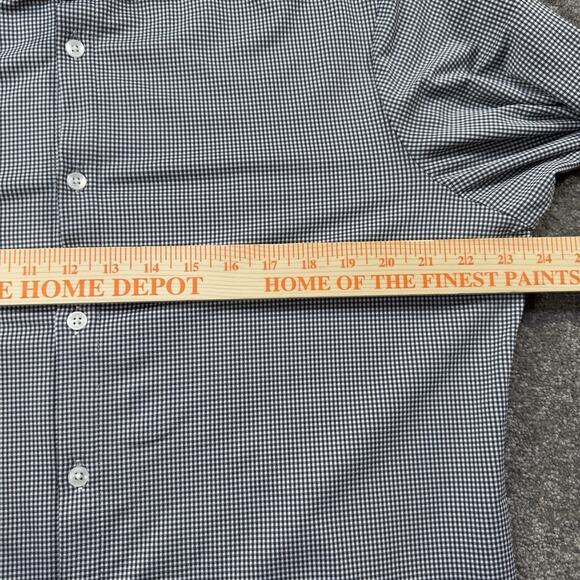 Mizzen + Main Medium Spinnaker Button Front Micro Check Performance Shirt Preppy - Picture 9 of 10